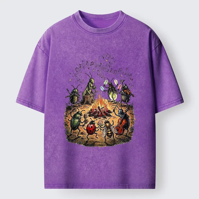 Tokyo-Tiger Bug Band Campfire Jam Washed T-Shirt