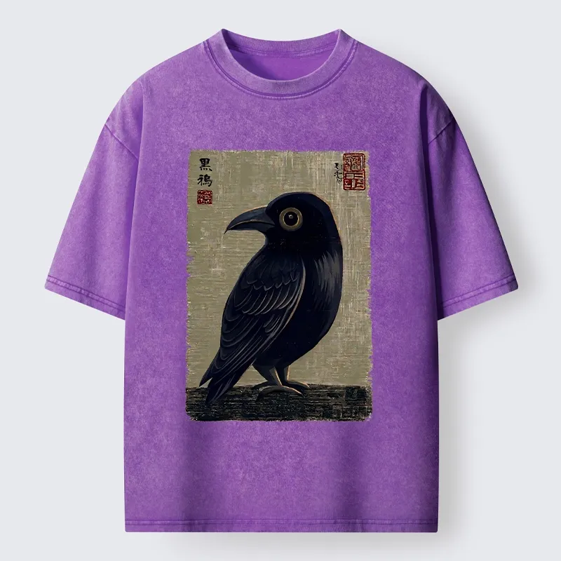 Tokyo-Tiger The Black Crow Art Print Washed T-Shirt