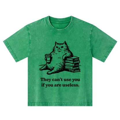 Tokyo-Tiger Cat Proving Uselessness Is A Superpower Kids Washed T-Shirt
