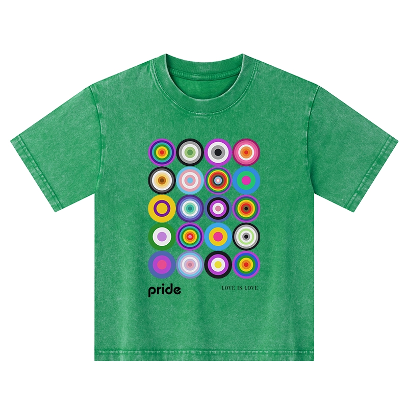 Tokyo-Tiger Every Circle Glows With Inclusive Love Kids Washed T-Shirt
