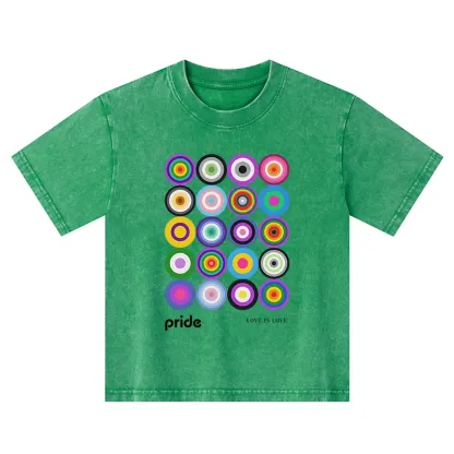 Tokyo-Tiger Every Circle Glows With Inclusive Love Kids Washed T-Shirt