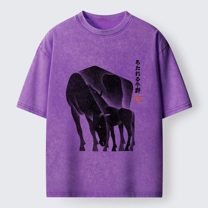 Tokyo-Tiger Zen Art Of Two Horses Washed T-Shirt