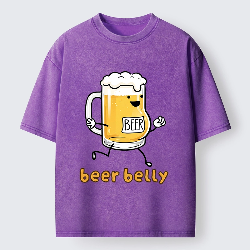 Tokyo-Tiger Walking Beer Mug With A Beer Belly Washed T-Shirt