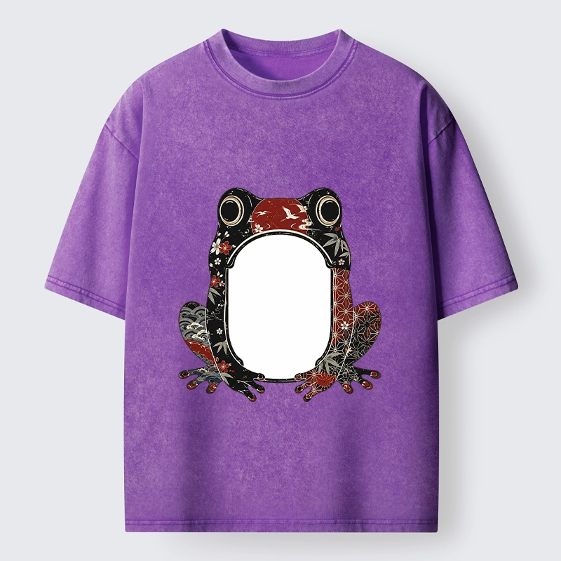 Tokyo-Tiger Retro Sakura Frog Washed T-Shirt