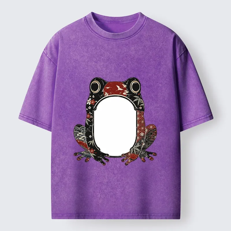 Tokyo-Tiger Retro Sakura Frog Washed T-Shirt