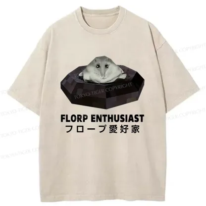 Tokyo-Tiger Florp Enthusiast Funny Washed T-Shirt