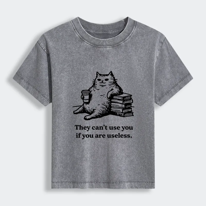 Tokyo-Tiger Cat Proving Uselessness Is A Superpower Women's Washed T-shirt