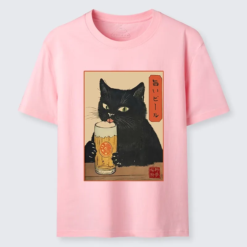 Tokyo-Tiger Cat Holding A Glass Of Beer Classic T-Shirt