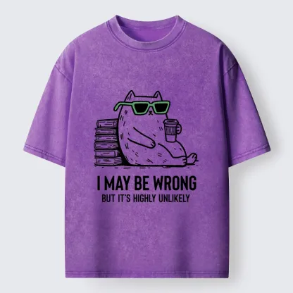 Tokyo-Tiger Cool Cat Coffee Book Funny Meme Washed T-Shirt