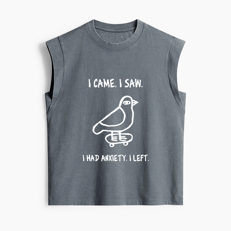 Tokyo-Tiger Funny Meme Bird Just Needs A Break Women's Washed Tank Tops