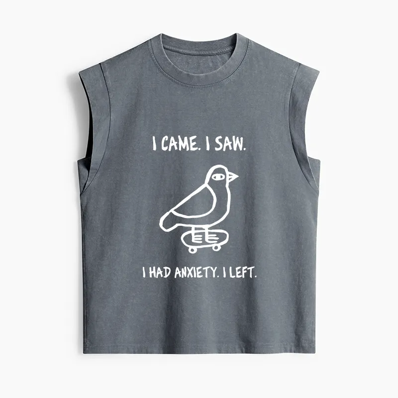 Tokyo-Tiger Funny Meme Bird Just Needs A Break Women's Washed Tank Tops
