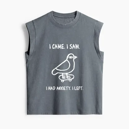 Tokyo-Tiger Funny Meme Bird Just Needs A Break Women's Washed Tank Tops
