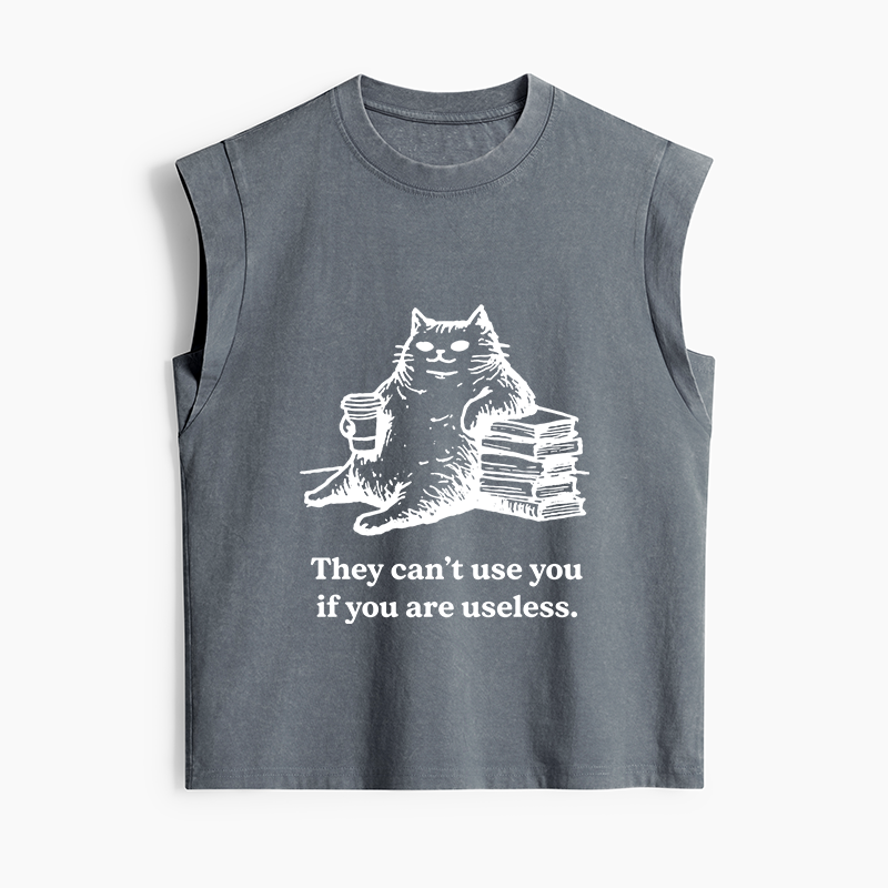 Tokyo-Tiger Cat Proving Uselessness Is A Superpower Women's Washed Tank Tops