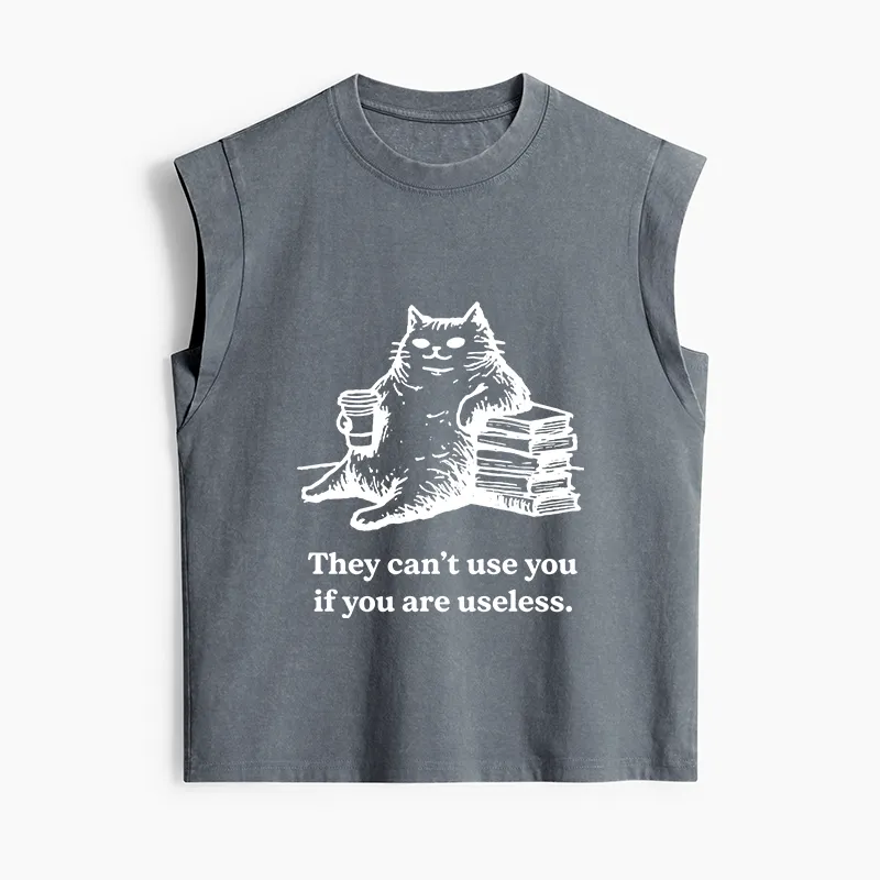 Tokyo-Tiger Cat Proving Uselessness Is A Superpower Women's Washed Tank Tops