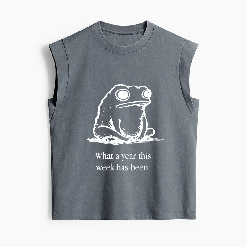 Tokyo-Tiger This Week Feels Like A Whole Year Women's Washed Tank Tops