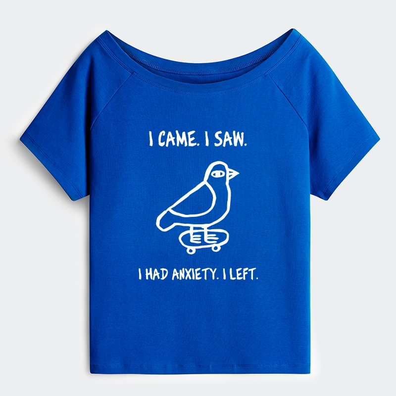 Tokyo-Tiger Funny Meme Bird Just Needs A Break Off Shoulder T-Shirt