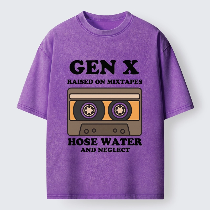 Tokyo-Tiger Retro Childhood GenX Cassette Tape Washed T-Shirt