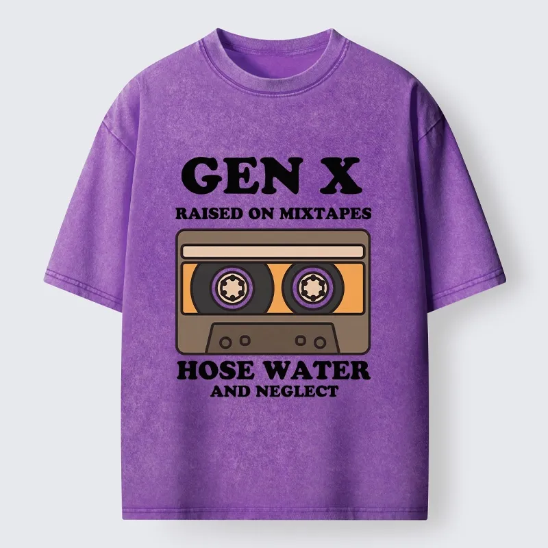 Tokyo-Tiger Retro Childhood GenX Cassette Tape Washed T-Shirt