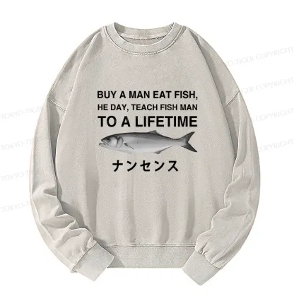 Tokyo-Tiger Funny To A Lifetime Washed Sweatshirt