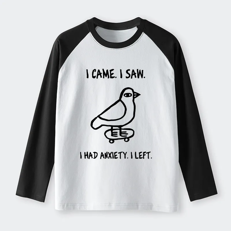 Tokyo-Tiger Funny Meme Bird Just Needs A Break Raglan Long Sleeve T-shirt Sale