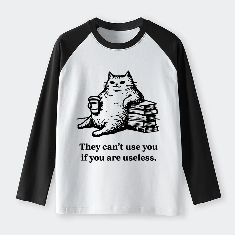 Tokyo-Tiger Cat Proving Uselessness Is A Superpower Raglan Long Sleeve T-shirt