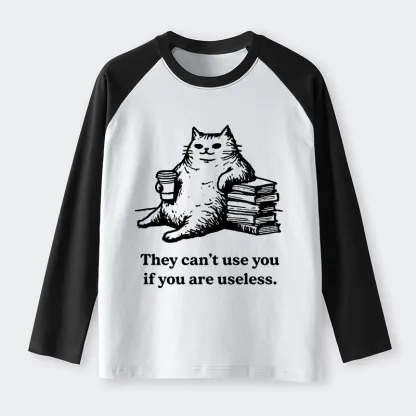 Tokyo-Tiger Cat Proving Uselessness Is A Superpower Raglan Long Sleeve T-shirt