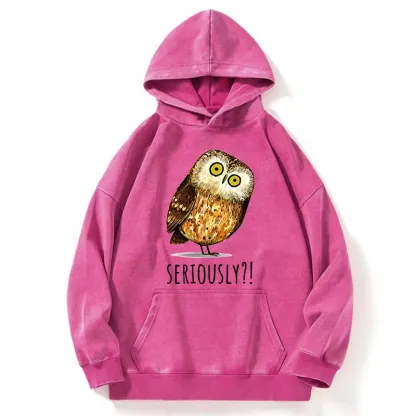 Tokyo-Tiger Seriously Confused Owl Meme Art Washed Hoodie