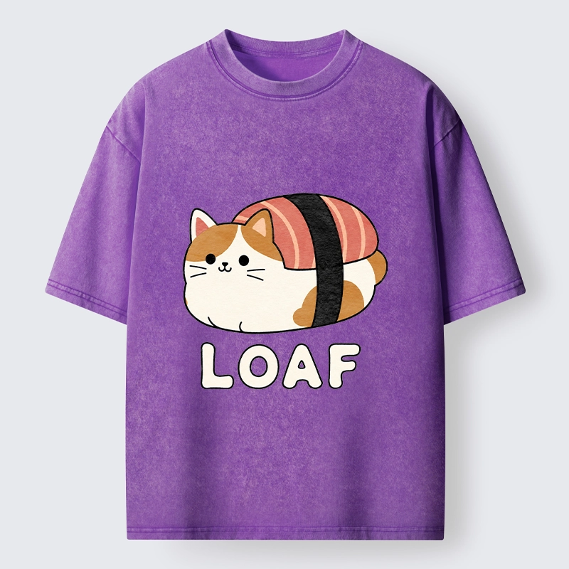 Tokyo-Tiger Cute Tuna Sushi Kitty Loaf Art Washed T-Shirt