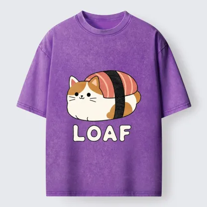 Tokyo-Tiger Cute Tuna Sushi Kitty Loaf Art Washed T-Shirt