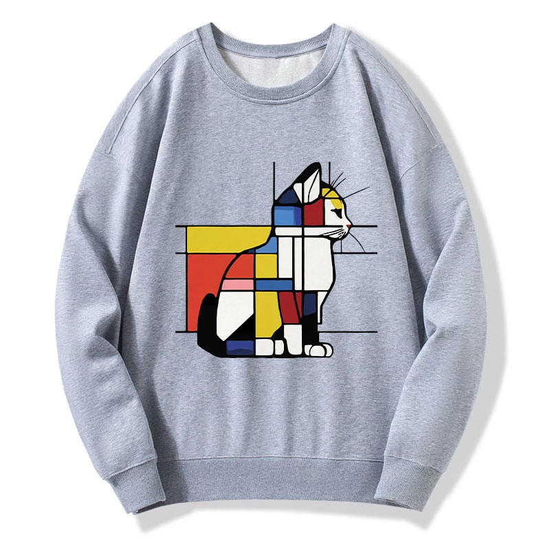 Tokyo-Tiger Geometric Cat Art In Primary Colors Classic Sweatshirt