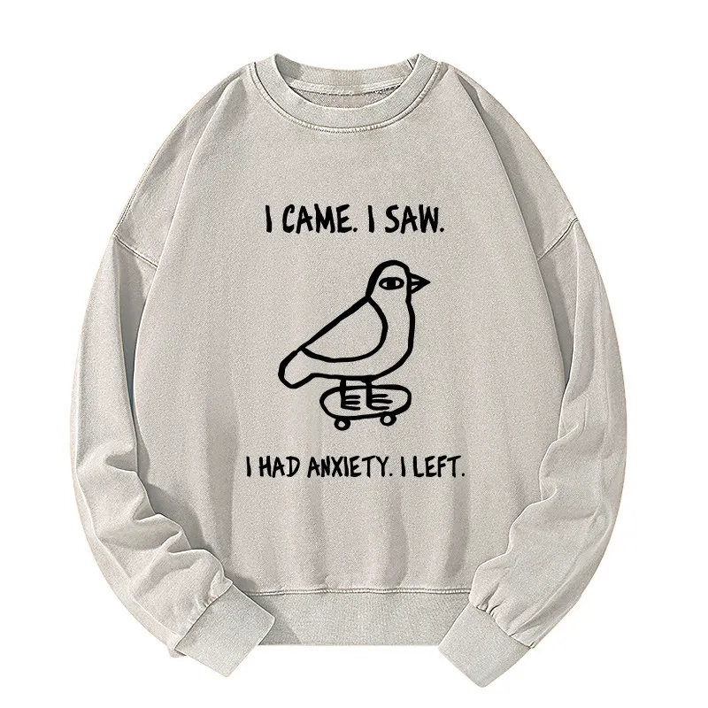 Tokyo-Tiger Funny Meme Bird Just Needs A Break Washed Sweatshirt Sale