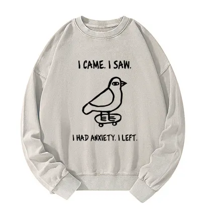 Tokyo-Tiger Funny Meme Bird Just Needs A Break Washed Sweatshirt