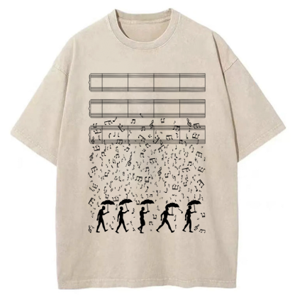 Tokyo-Tiger Notes Like Rain Washed T-Shirt