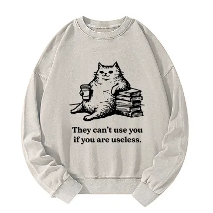 Tokyo-Tiger Cat Proving Uselessness Is A Superpower Washed Sweatshirt