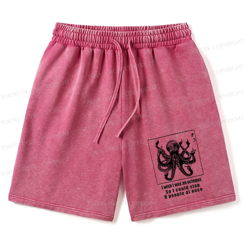 Tokyo-Tiger I Wish I Was An Octopus Japan Washed Shorts
