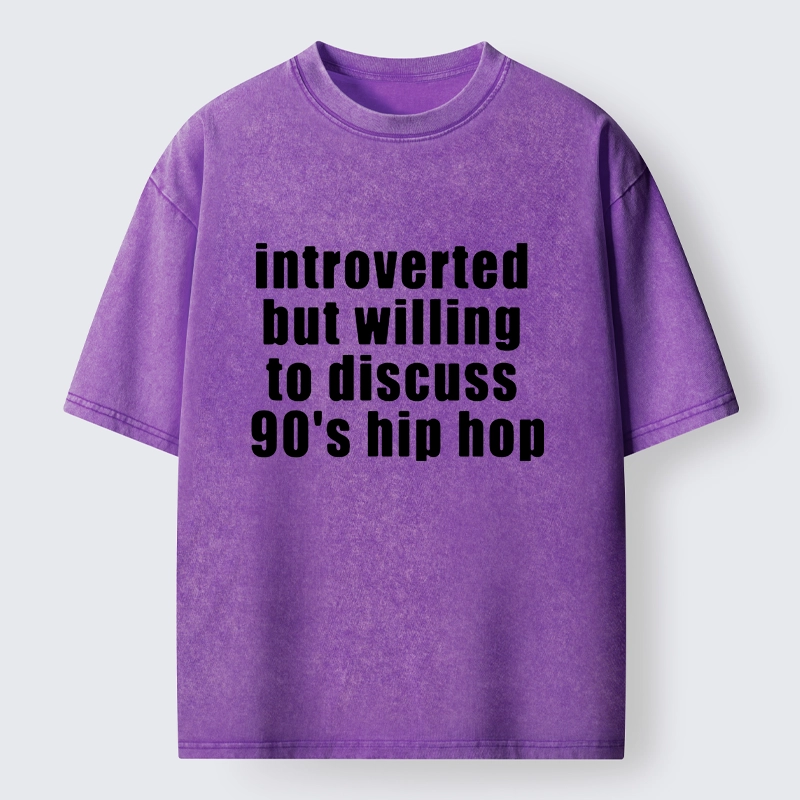 Tokyo-Tiger Soft Introvert Loves Classic Hip Hop Washed T-Shirt