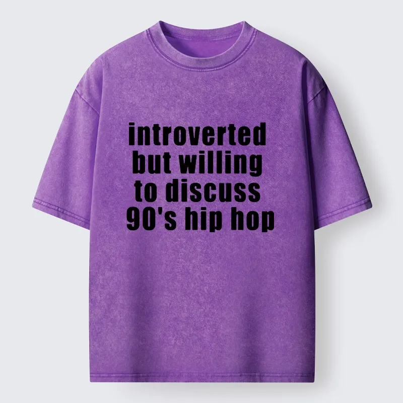 Tokyo-Tiger Soft Introvert Loves Classic Hip Hop Washed T-Shirt