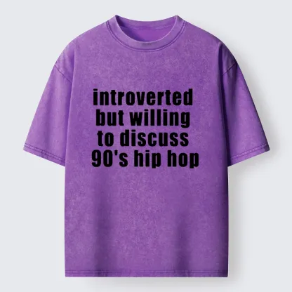 Tokyo-Tiger Soft Introvert Loves Classic Hip Hop Washed T-Shirt