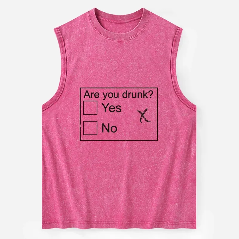 Tokyo-Tiger Confused Drunk Checkbox Graphic Washed Tank