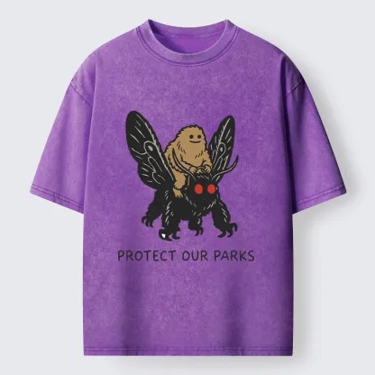 Tokyo-Tiger Bigfoot Ride Moth Protect Parks Washed T-Shirt