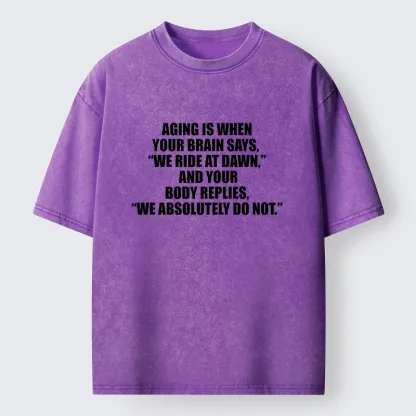 Tokyo-Tiger Funny Aging Brain Body Meme Washed T-Shirt