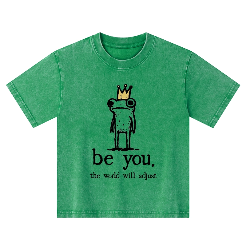 Tokyo-Tiger Crown Frog Stays True To Self Kids Washed T-Shirt