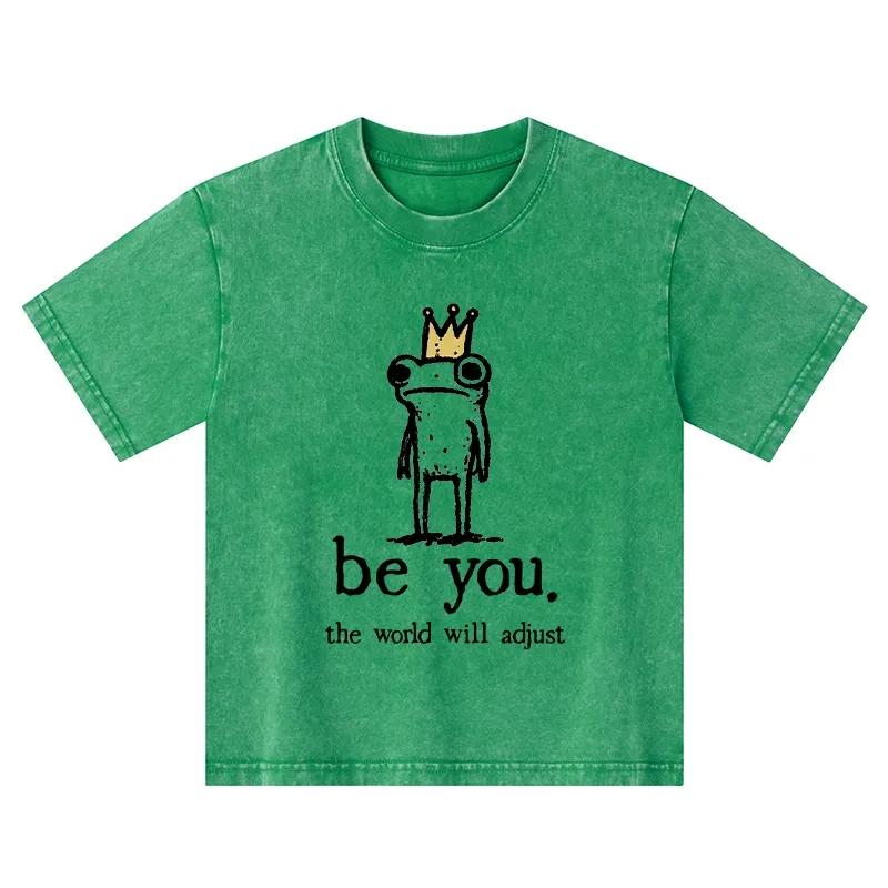 Tokyo-Tiger Crown Frog Stays True To Self Kids Washed T-Shirt