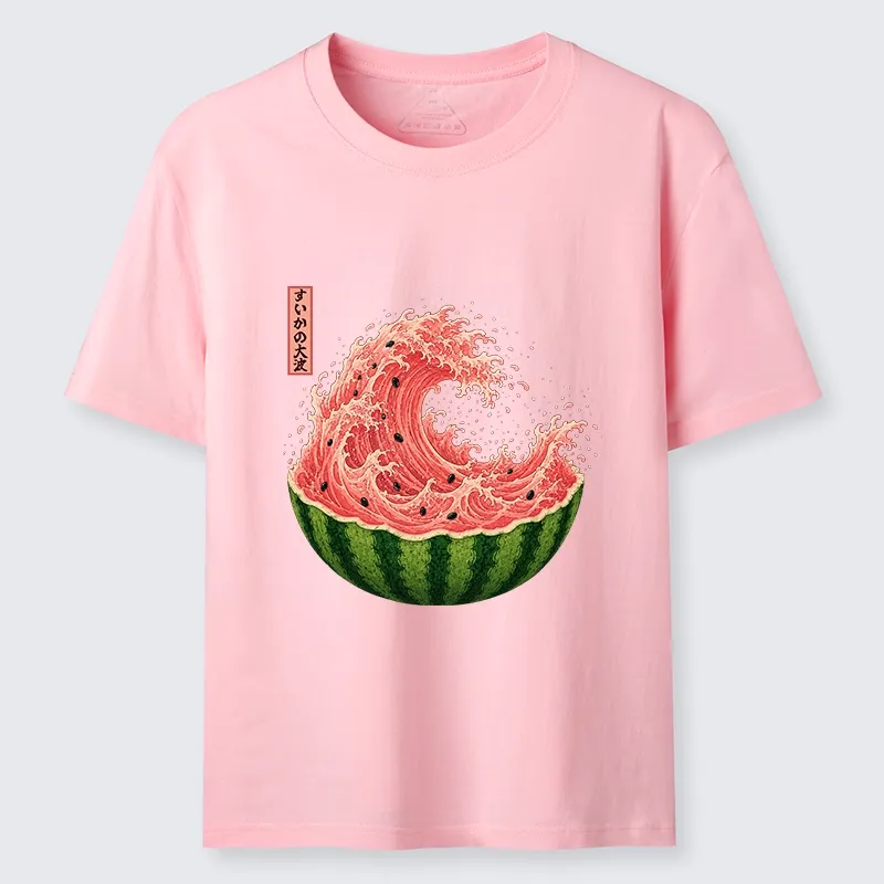 Tokyo-Tiger Watermelon Wave Summer Ukiyo Art Classic T-Shirt