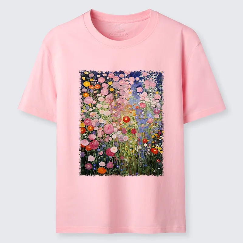 Tokyo-Tiger Vibrant Meadow Flower Vintage Art Classic T-Shirt