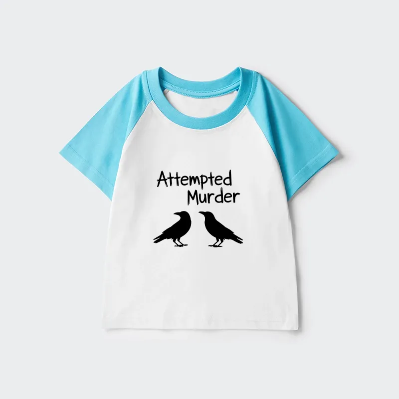 Tokyo-Tiger Two Crows Attempted Murder Joke Kids Raglan T-shirt Sale