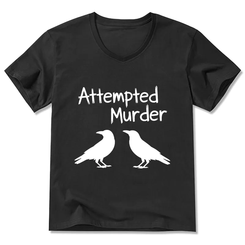 Tokyo-Tiger Two Crows Attempted Murder Joke V-Neck Classic T-Shirt Sale
