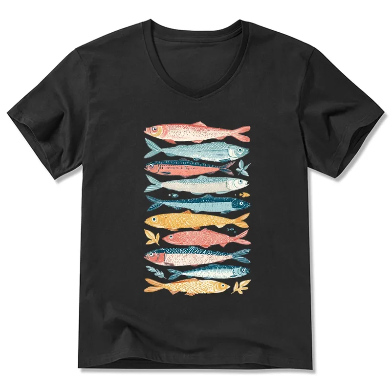 Tokyo-Tiger Beautiful Colorful Fish In The Sea V-Neck Classic T-Shirt