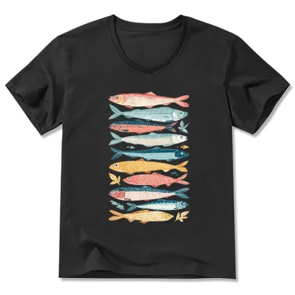 Tokyo-Tiger Beautiful Colorful Fish In The Sea V-Neck Classic T-Shirt
