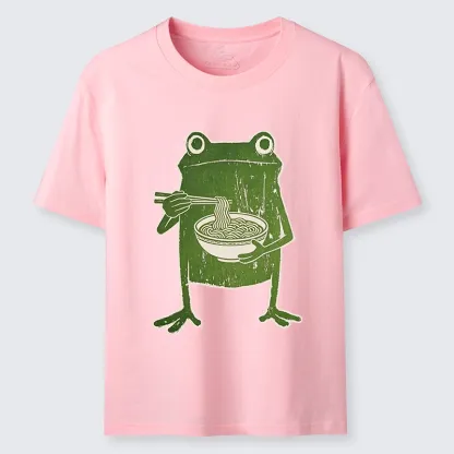 Tokyo-Tiger Woodcut Style Chopstick Frog Graphic Classic T-Shirt